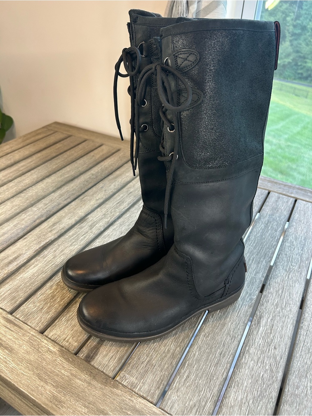 Ugg’s Black Women's Lace-Up Mid-Calf Boots